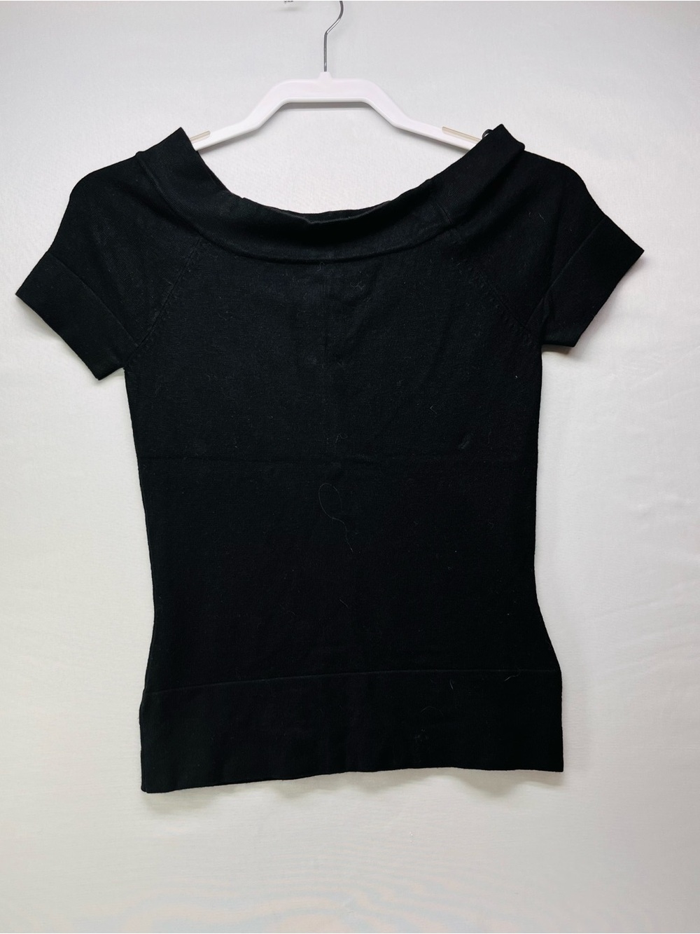 Thalia Sodi Black‎ Off-Shoulder Short Sleeve Top